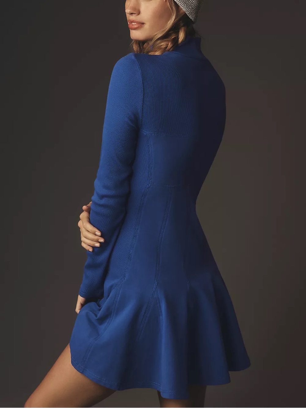 Daily Practice by Anthropolgie - Long-Sleeve Mini Swing Dress - Blue, Size Small